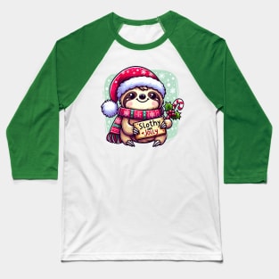 Slothy and Jolly - Cute Christmas sloth Baseball T-Shirt